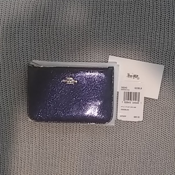 Coach Handbags - Dark blue metallic card case